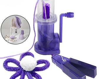 Portable Hand Knitting Machine, Hand Crank Knit Loom for DIY Sweaters, Scarves & Hats, Weaving Craft Kit with Accessories