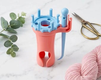 Plastic Spool Knitter, Round Spool Knitting Loom with Changeable Heads, DIY Cord Knitting Tool, Yarn Weaving & Lacing Craft Machine