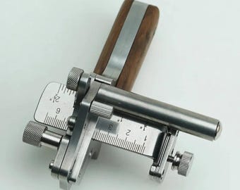 Adjustable Leather Strip Cutter 10–60mm | Manual Roller Leather Belt Cutter with Metric & Inch Scale for Leather Craft DIY