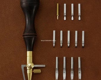 Adjustable Leather Grooving Tool, Edge Creaser, V Groove Cutter for Leathercraft
