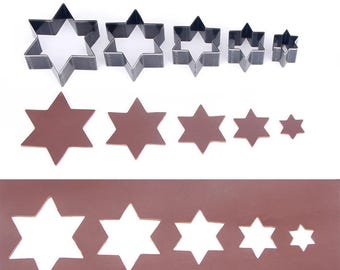 5Pc Leather Craft Cutting Mould Set, Heart Star Rhombus Shape Punch Die Cutters, Professional Leather Stencil Tools for DIY Crafts