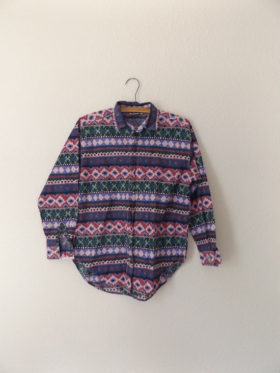 90s southwest button up blouse, size small S, pas… - image 2
