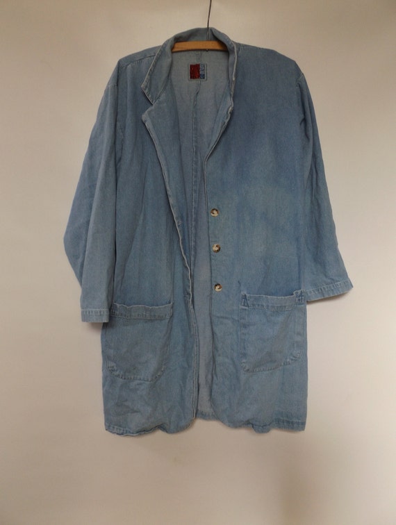 vintage 90s oversize denim blazer - size medium M… - image 2