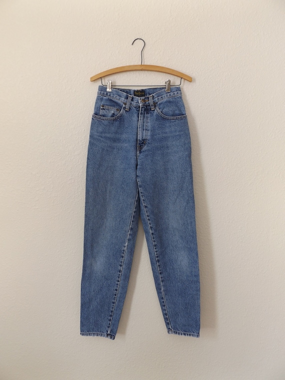 90s Pepe High Rise Jeans Size 7/8 Vintage Mom Jeans Ladies High Waisted Denim  Pants 1990s Women's Straight Tapered Leg Blue Jeans 