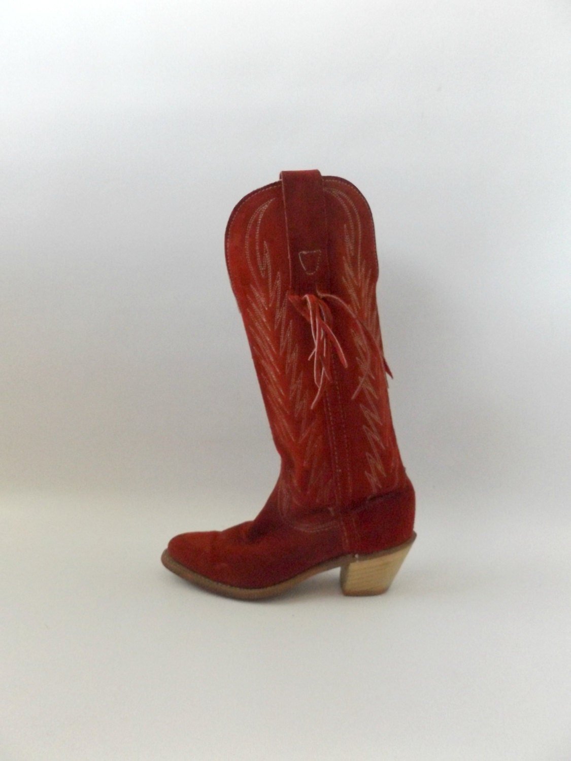 Size 7: Red Fringe Booties – Kershner Custom Silver