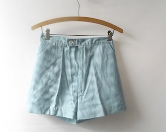 Vintage 80s Striped High Waist Shorts, Size 12, Deadstock