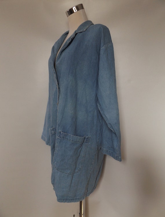 vintage 90s oversize denim blazer - size medium M… - image 7