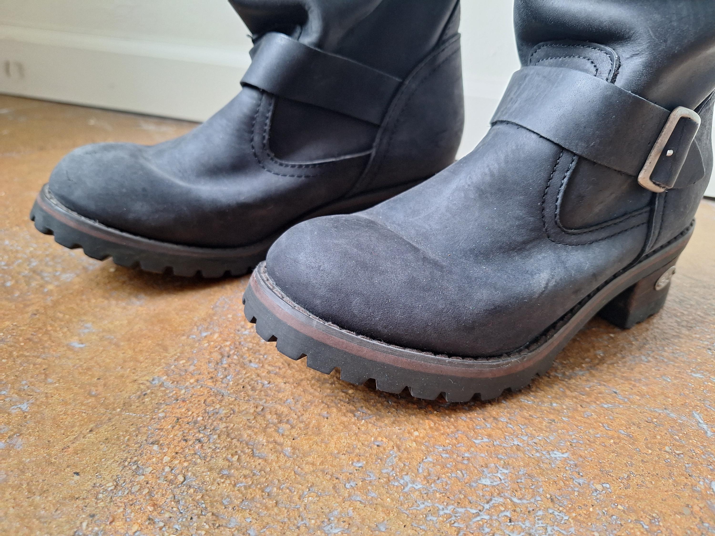 Vintage 90s Logger Grunge Leather Boots, Women's Size 7 1/2