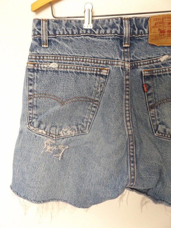 Levis 505 Cut Off Jean Shorts 34 Waist - Vintage … - image 6