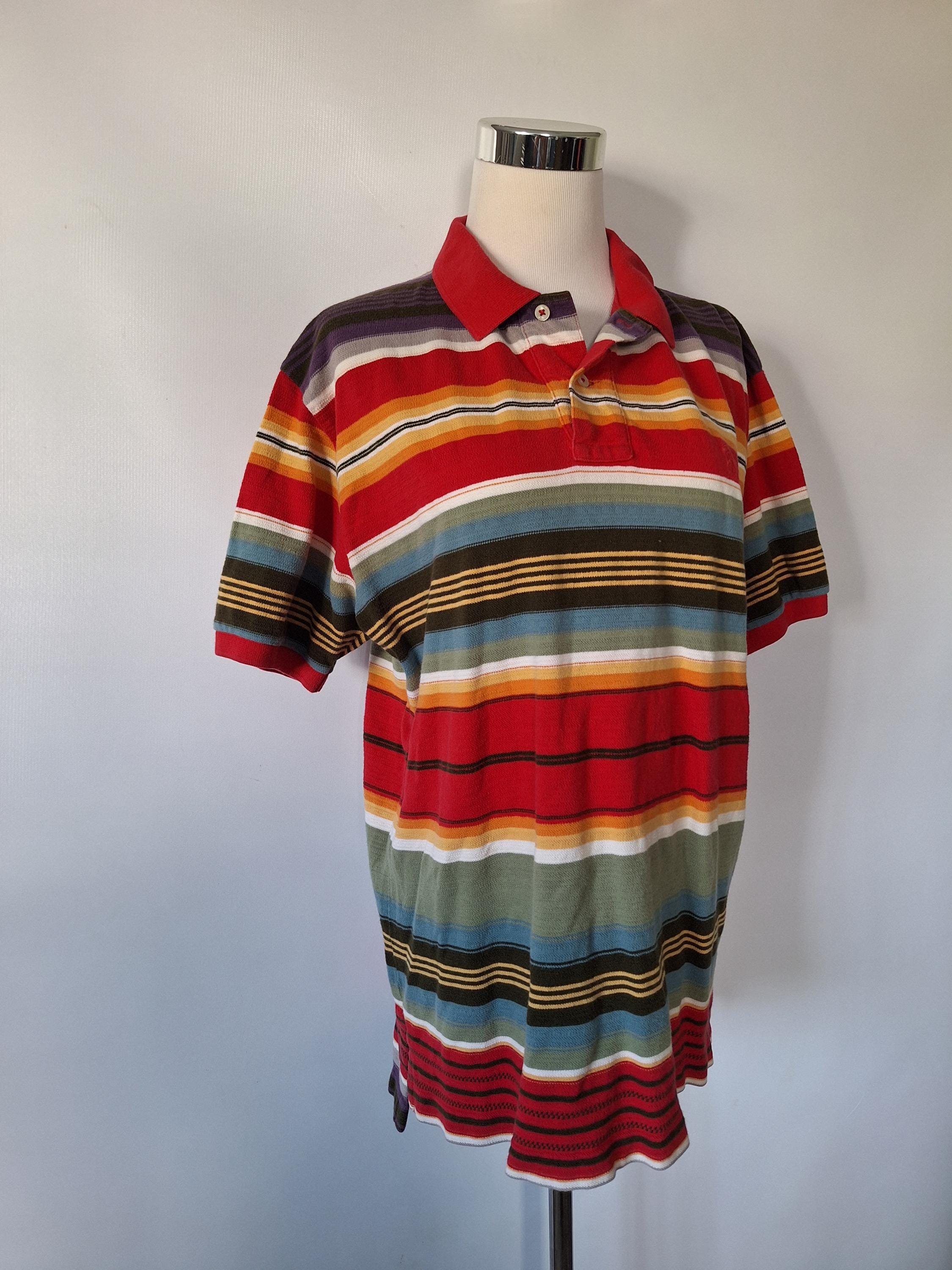 RALPHLAURENラガーシャツ USA 90s 00s Y2K LOLIFE Polo Ralph Lauren Vintage 90s Y2K Multi Colored Striped Polo