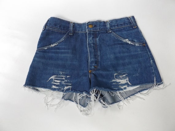 vintage 70s cut off jean shorts - size large - la… - image 2