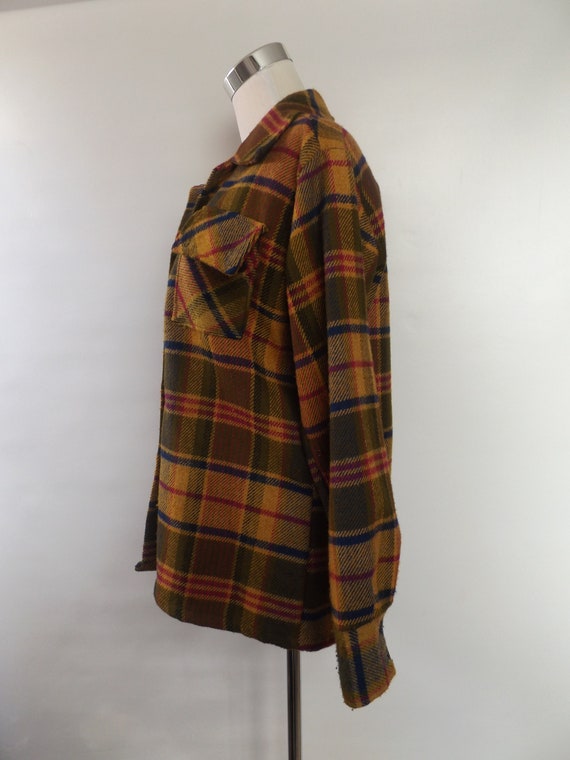 60s plaid chore jacket flannel size medium M - vi… - image 7