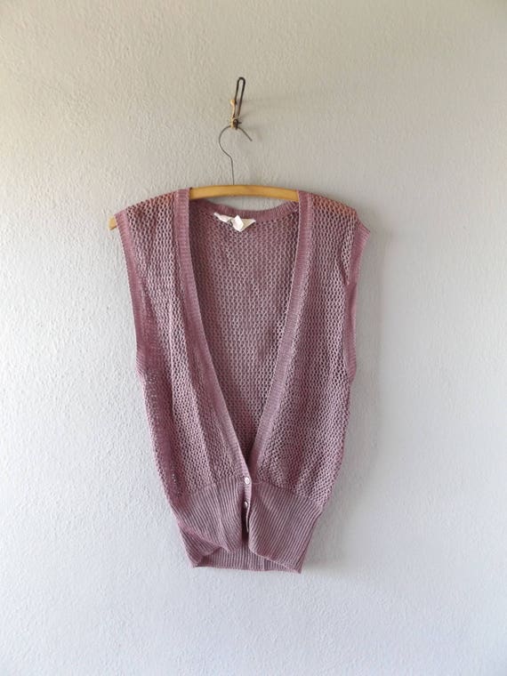 vintage 70s loose fitting sweater cardigan - size… - image 4