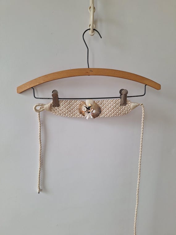 Vintage 80s Woven Seashell Belt, Boho Statement Accessory  display picture 2
