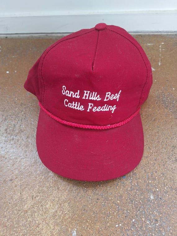 Vintage 80s Cattle Beef Snapback Hat, Agriculture Trucker Cap