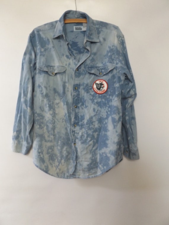 vintage 80s tie dye denim shirt - size small - co… - image 8