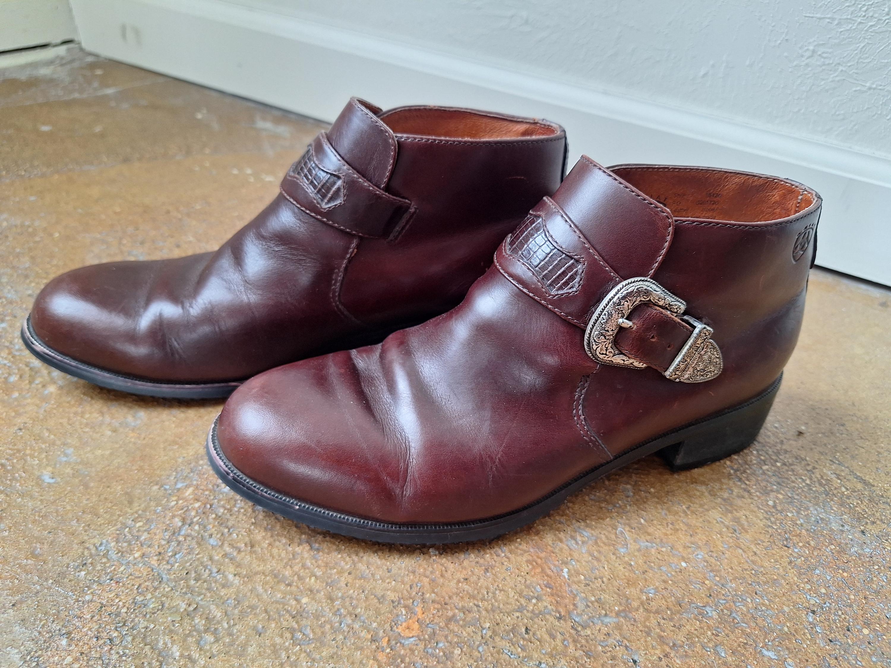 Ariat 90s Southwestern Ankle Roper Boots Women’s 8 Vintage 90s Ariat Brown Buckle Ankle Booties, Women main image 2