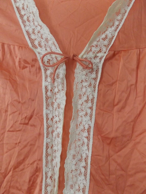 vintage 70s peach lace lingerie blouse - s/m - sh… - image 2