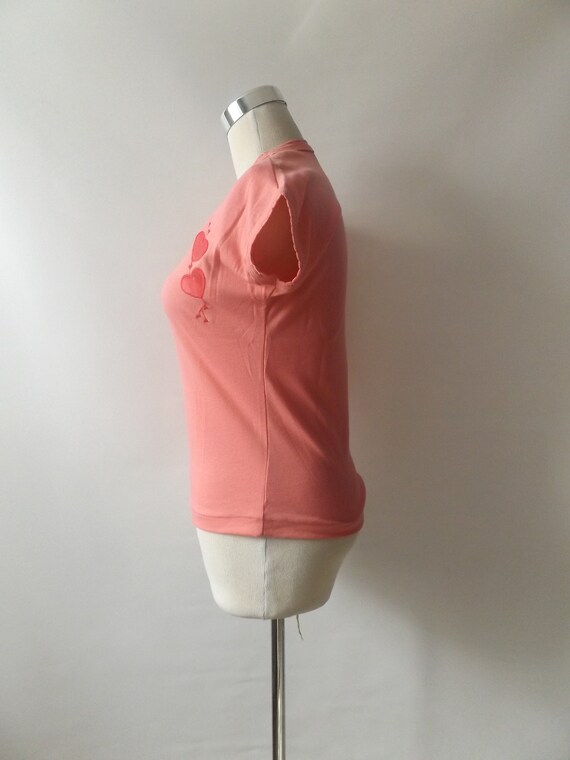 vintage 80s heart applique blouse, women's size m… - image 5