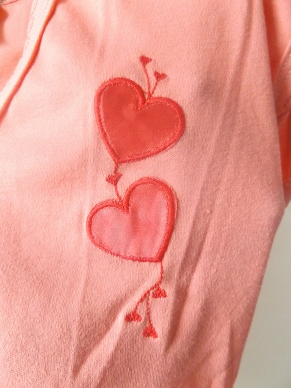 vintage 80s heart applique blouse, women's size m… - image 10