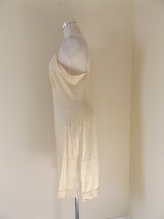 70s beige slip dress, medium large, semi sheer sh… - image 6