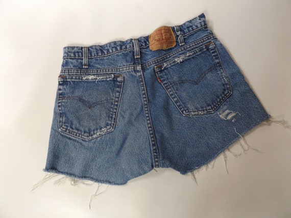 vintage levi cut off denim shorts - 34 waist - me… - image 1