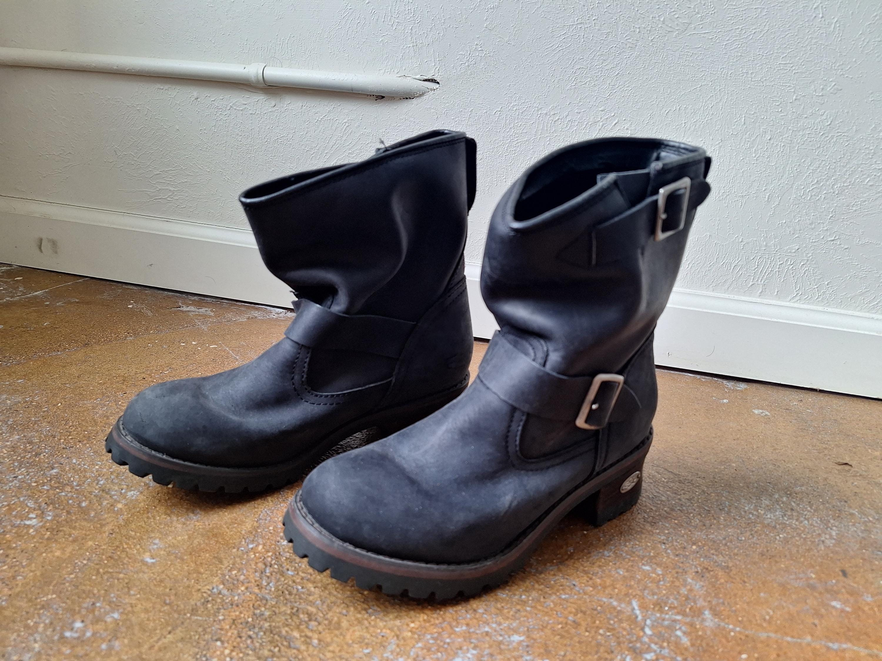 Vintage 90\'s Rocker Boots Classic Black 90s Rocker Boots - Etsy main image 2