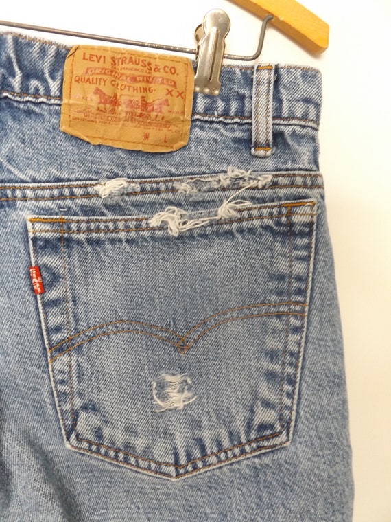 Levis 505 Cut Off Jean Shorts 34 Waist - Vintage … - image 5