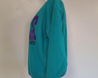Pull vintage des années 90 en polaire sport pull à motif