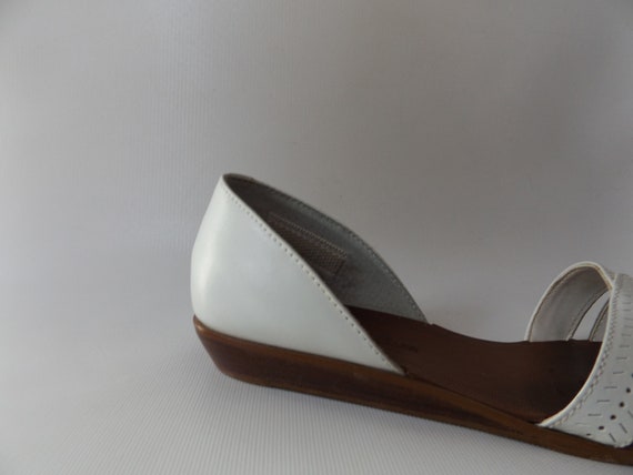 vintage 90s white open toe sandals - size 6 1/2 -… - image 3