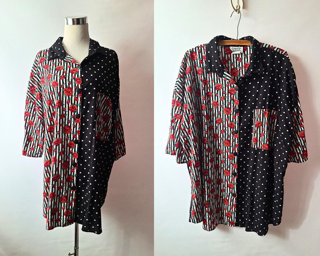 1980s Black White Peplum Waist Striped Blouse | XS/S main image 0