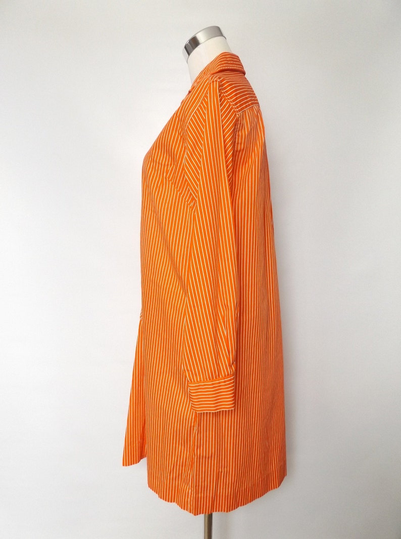 70s Orange Sherbet Stripe Shirt Dress / Vintage Van Heusen Etsy