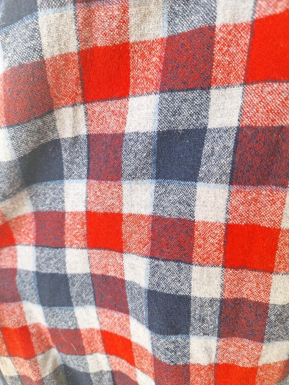 Vintage 50s Pendleton Wool Flannel Shirt, Red Blu… - image 2