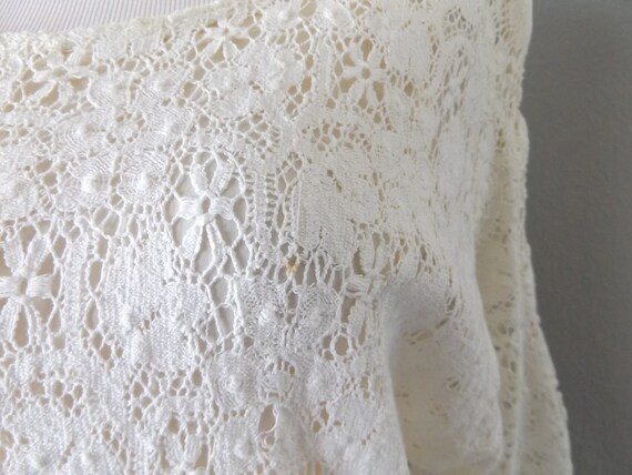 lace tunic mini dress | vintage 70s sheer hippie … - image 2