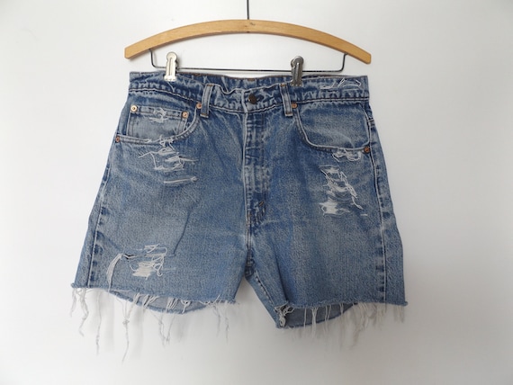 Levis 505 Cut Off Jean Shorts 34 Waist - Vintage … - image 2