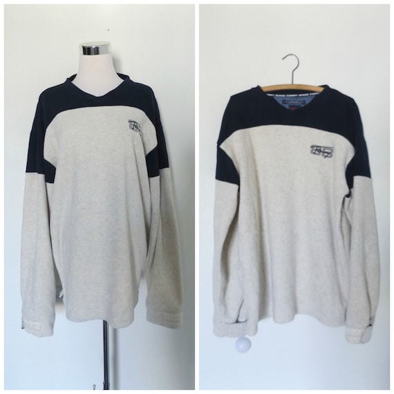 90s tommy hilfiger pullover fleece / size L large… - image 1