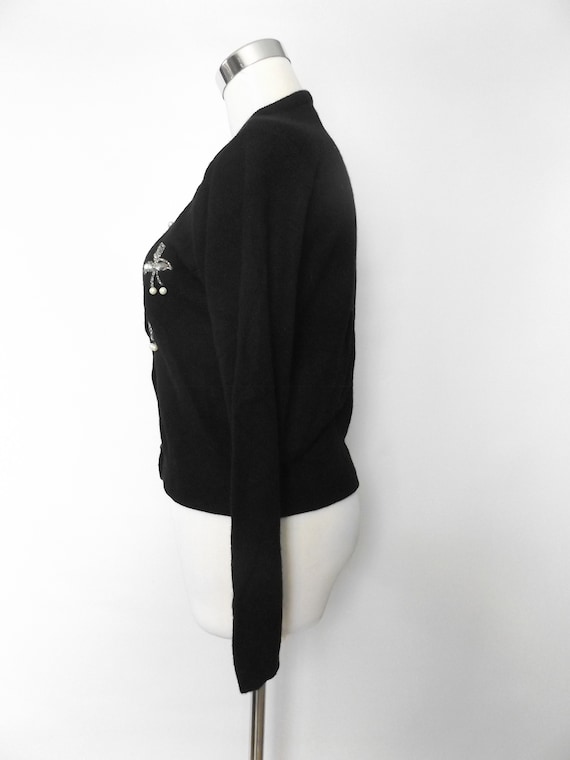50s beaded cardigan sweater / vintage pinup rockabil… Gem