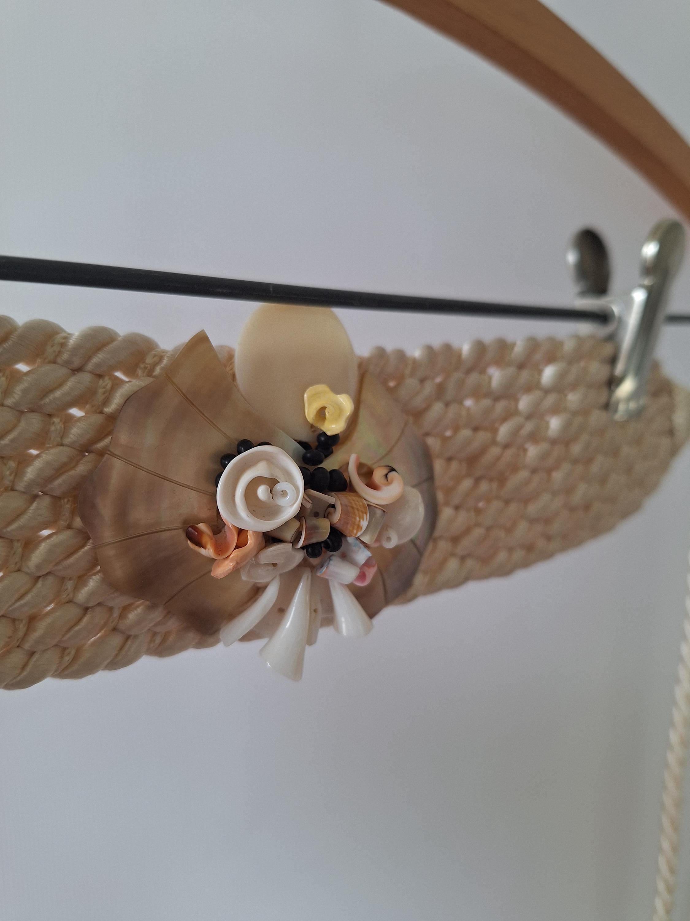 Boho vintage handmade real seashell belt Vintage 80s Woven Seashell Belt, Boho Statement Accessory  main image 4