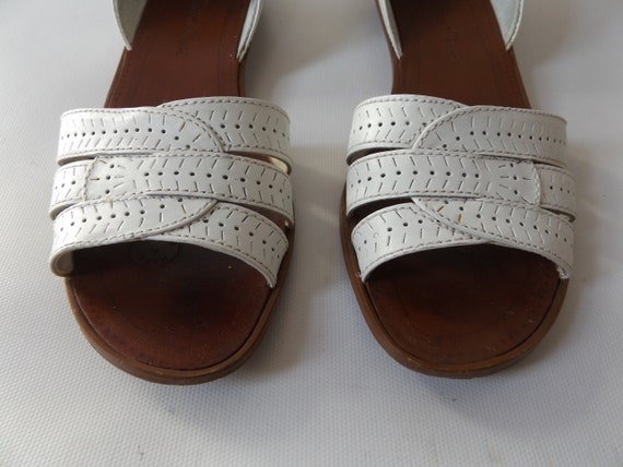 vintage 90s white open toe sandals - size 6 1/2 -… - image 5