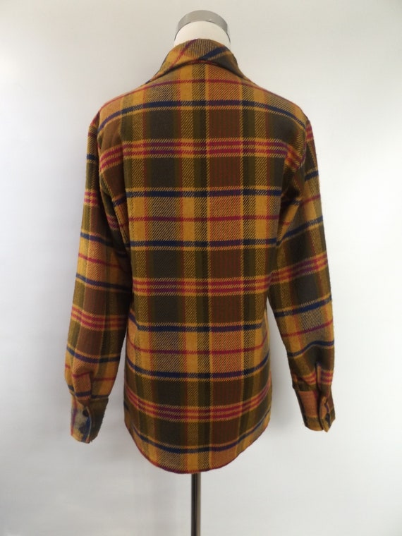 60s plaid chore jacket flannel size medium M - vi… - image 8