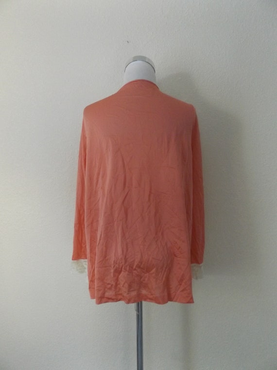 vintage 70s peach lace lingerie blouse - s/m - sh… - image 9