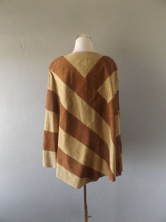 patchwork leather poncho | vintage 90s does 60s b… - image 4
