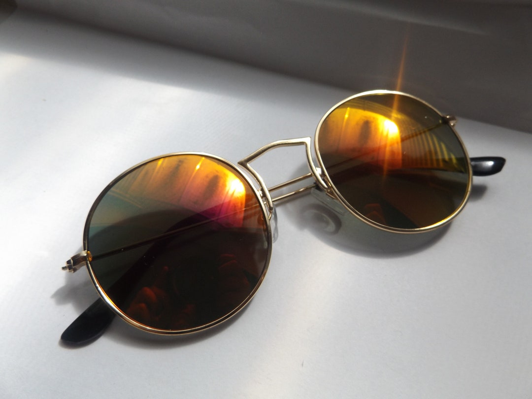 Casual Fashion Small Round Circle Thin Metal Frame Unisex