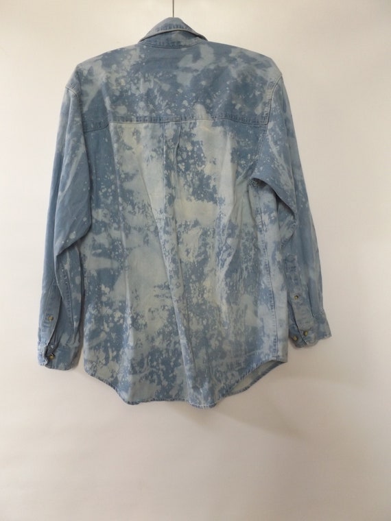 vintage 80s tie dye denim shirt - size small - co… - image 10