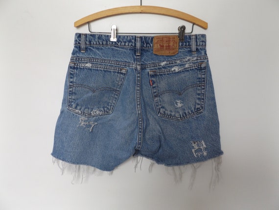 Levis 505 Cut Off Jean Shorts 34 Waist - Vintage … - image 1