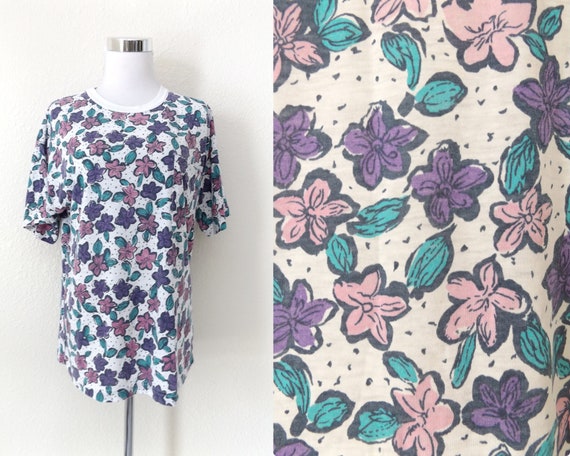 Purple flower print shirt - Gem