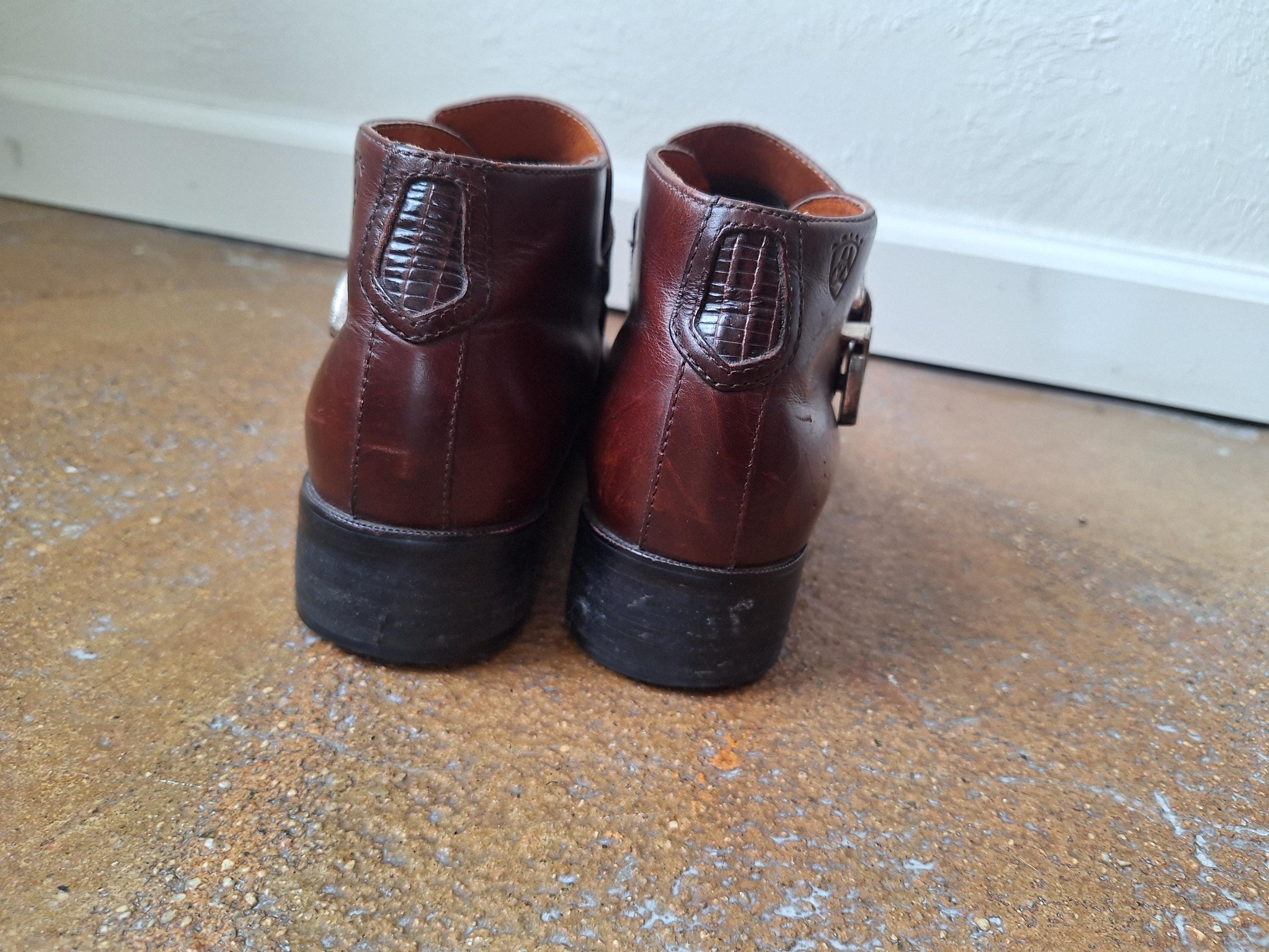 Ariat 90s Southwestern Ankle Roper Boots Women’s 8 Vintage 90s Ariat Brown Buckle Ankle Booties, Women main image 4