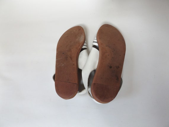 90s white huarache slingback sandals, size 7, wov… - image 8
