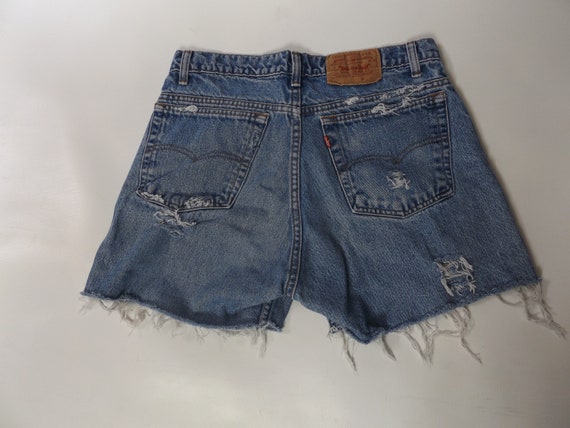 vintage levi cut off denim shorts - 34 waist - me… - image 3