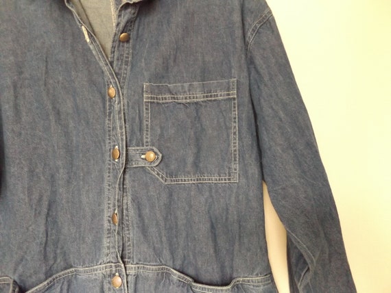 vintage blue jean blouse - size medium M - 90s wo… - image 4